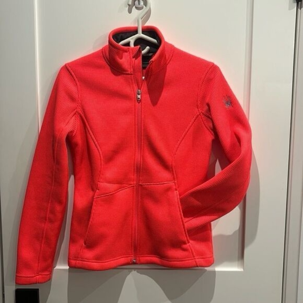 Neon pink spyder full zip sweater size small